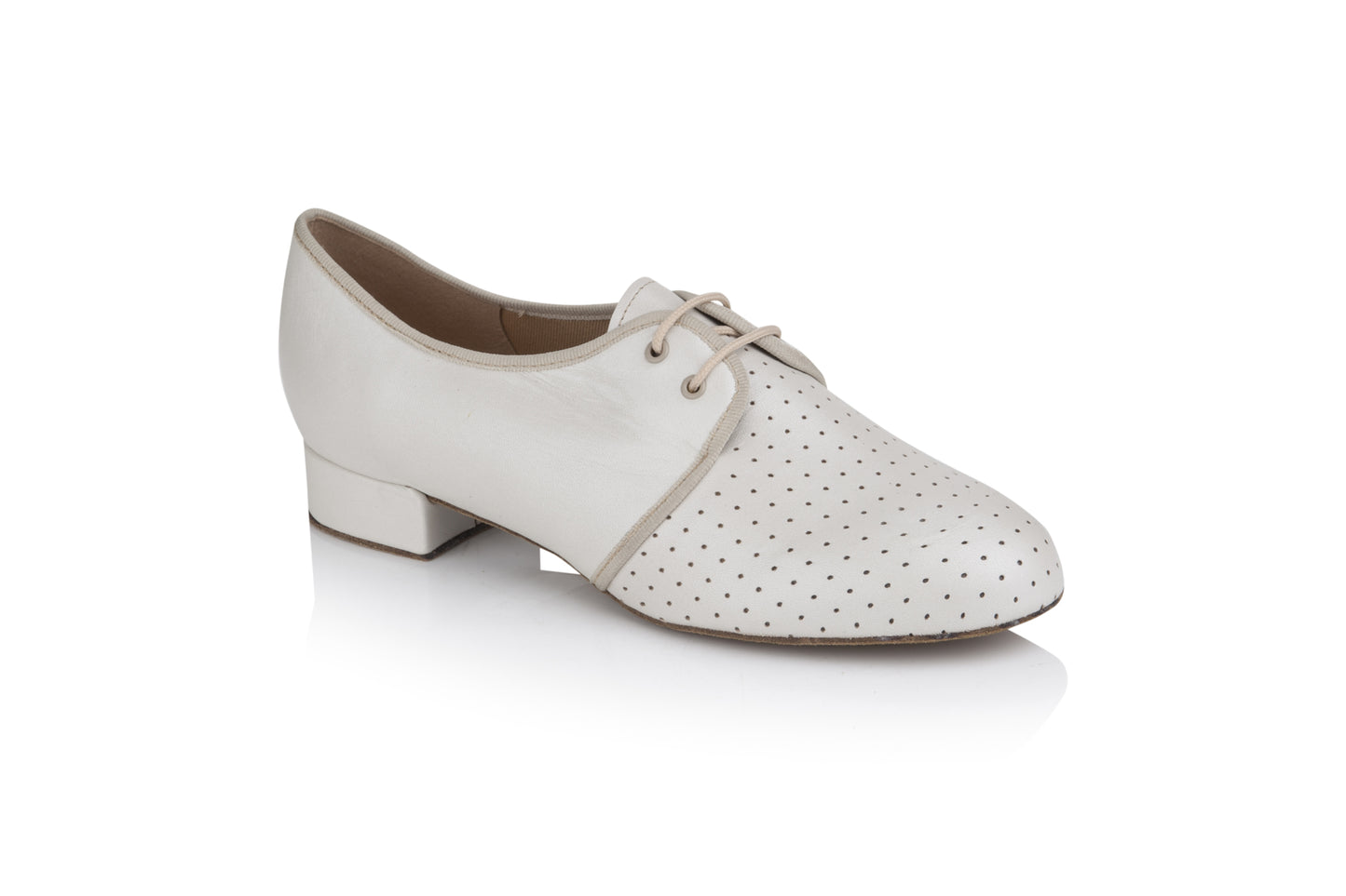 Sicily Ladies Practice Dance Shoes - Ivory Leather - Low Heel
