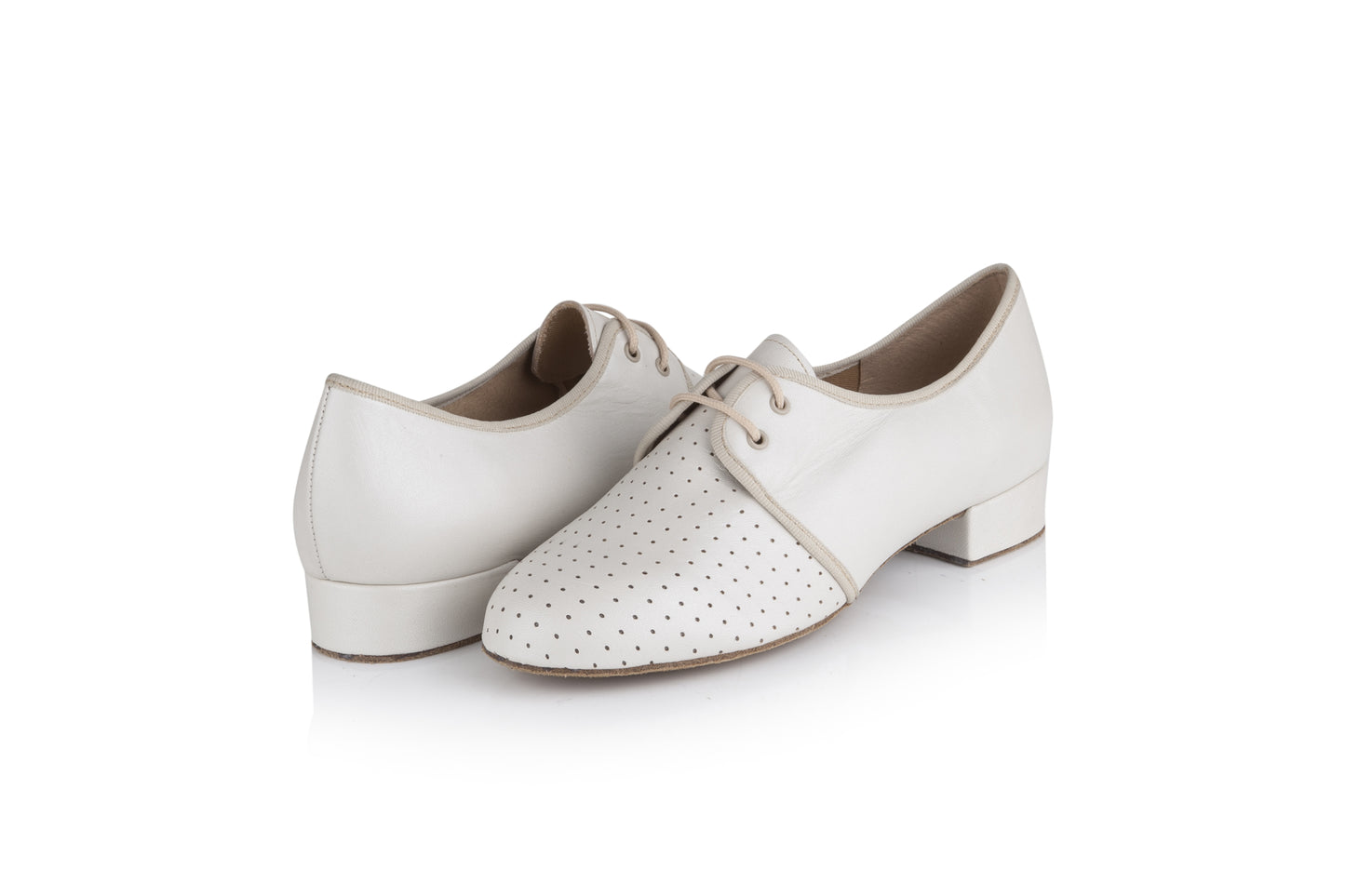 Sicily Ladies Practice Dance Shoes - Ivory Leather - Low Heel