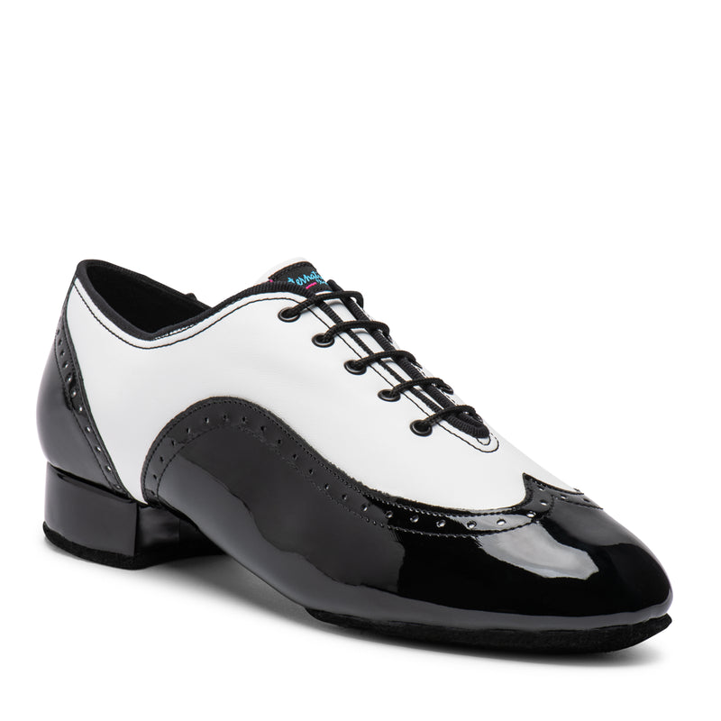 Brogue Full-Sole White/Black Patent