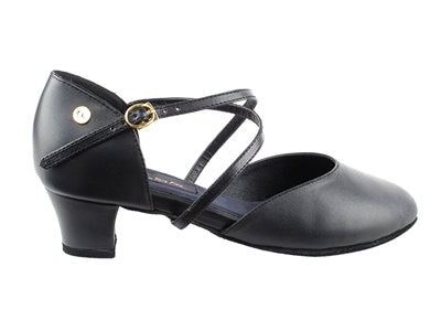 CD1123DB Ladies Black Leather Competitive Dancer Practice Ballroom Shoes