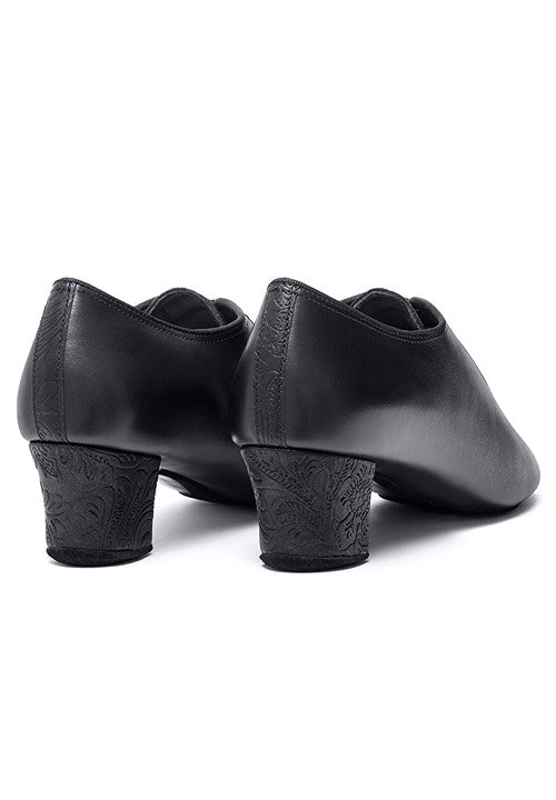 F33 Black Calf/Black Fiori Mens Latin Dance Shoe