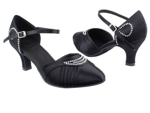 Very Fine SERA 1397 Ladies Black Satin Ballroom Shoe