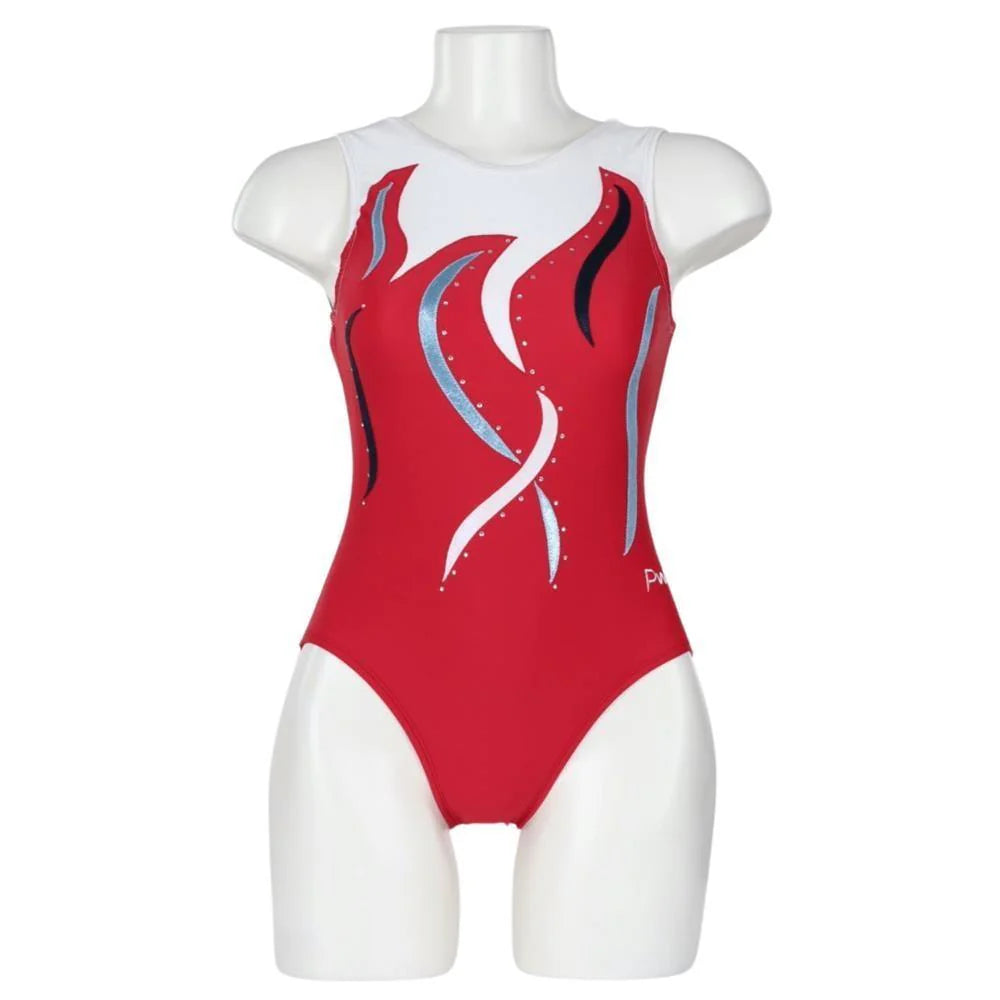 SGY807-4 Gymnastic Leotard - Red Mistique Foil