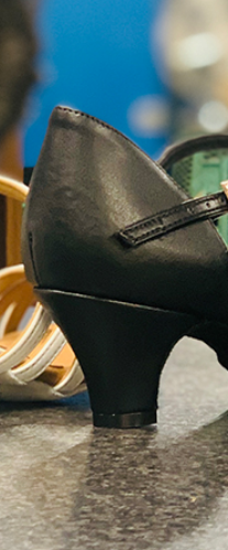 2002 Black/Black Snake Ladies Social Dance Shoes