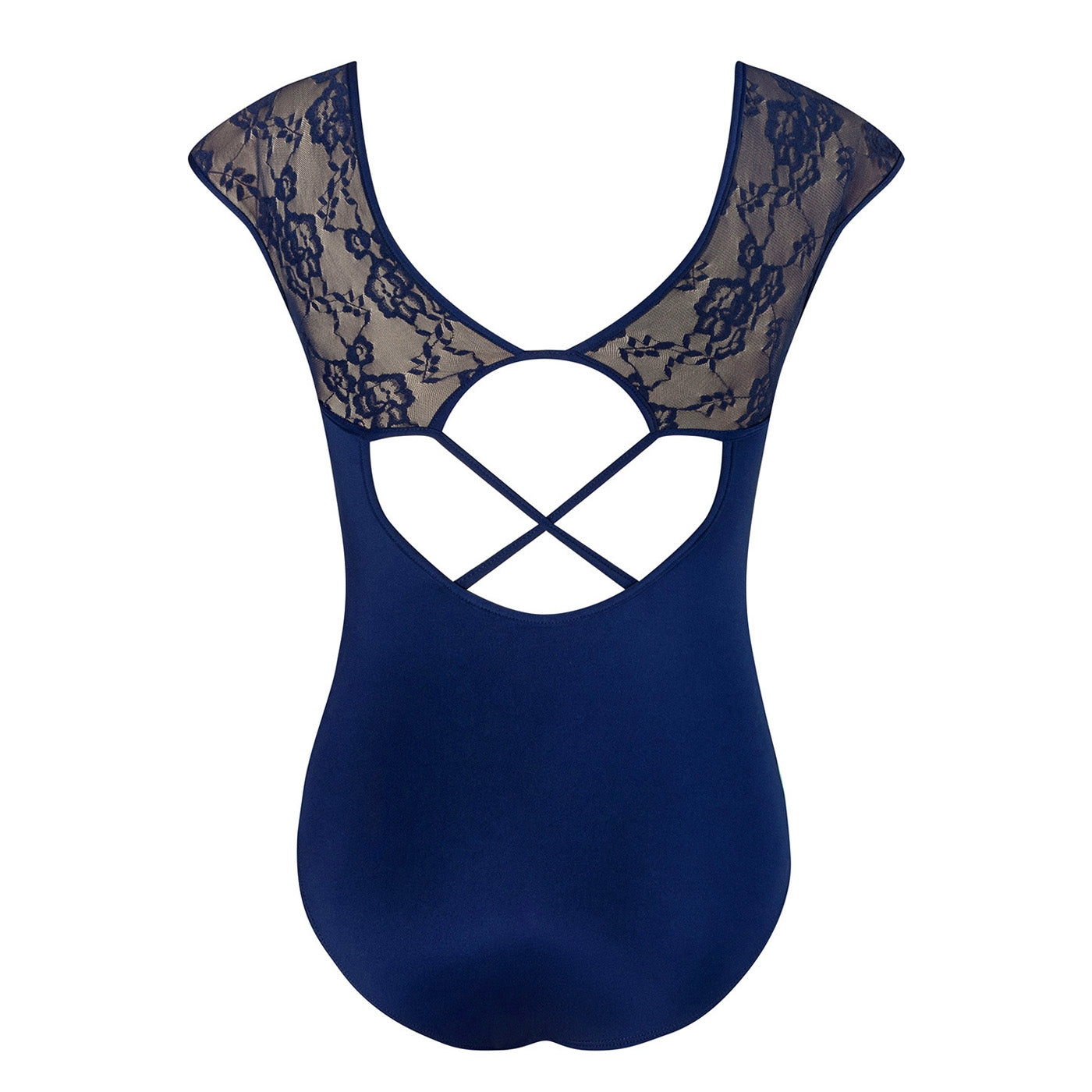 Mila Cross Back Lace Leotard - Adult Navy