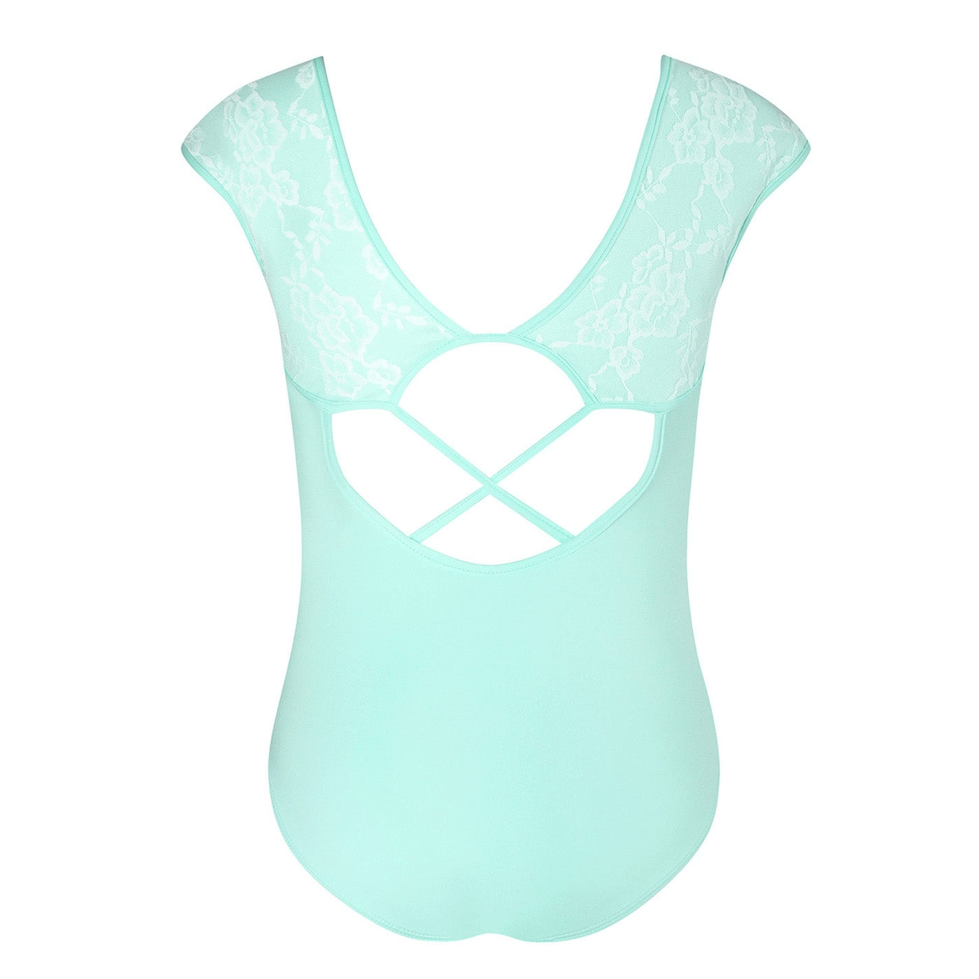 Mila Cross Back Lace Leotard - Child Mint