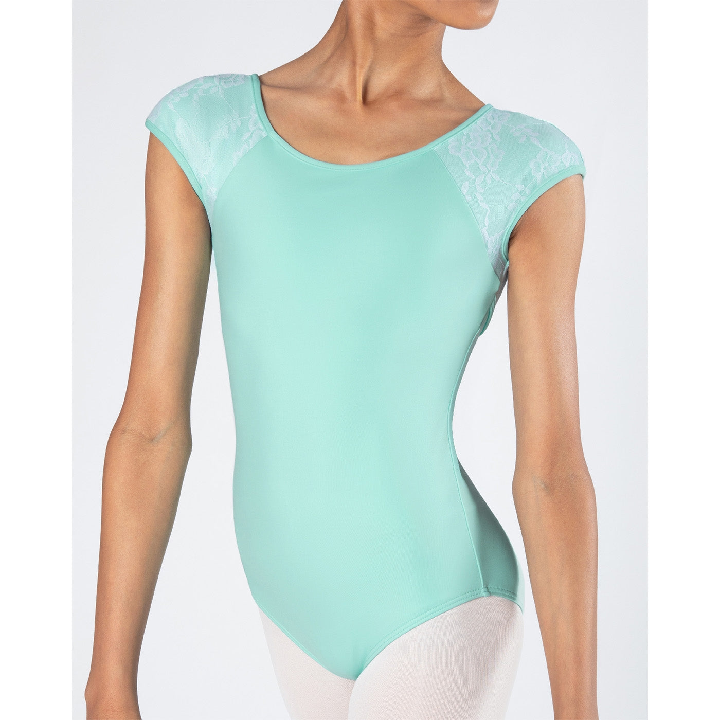 Mila Cross Back Lace Leotard - Child Mint
