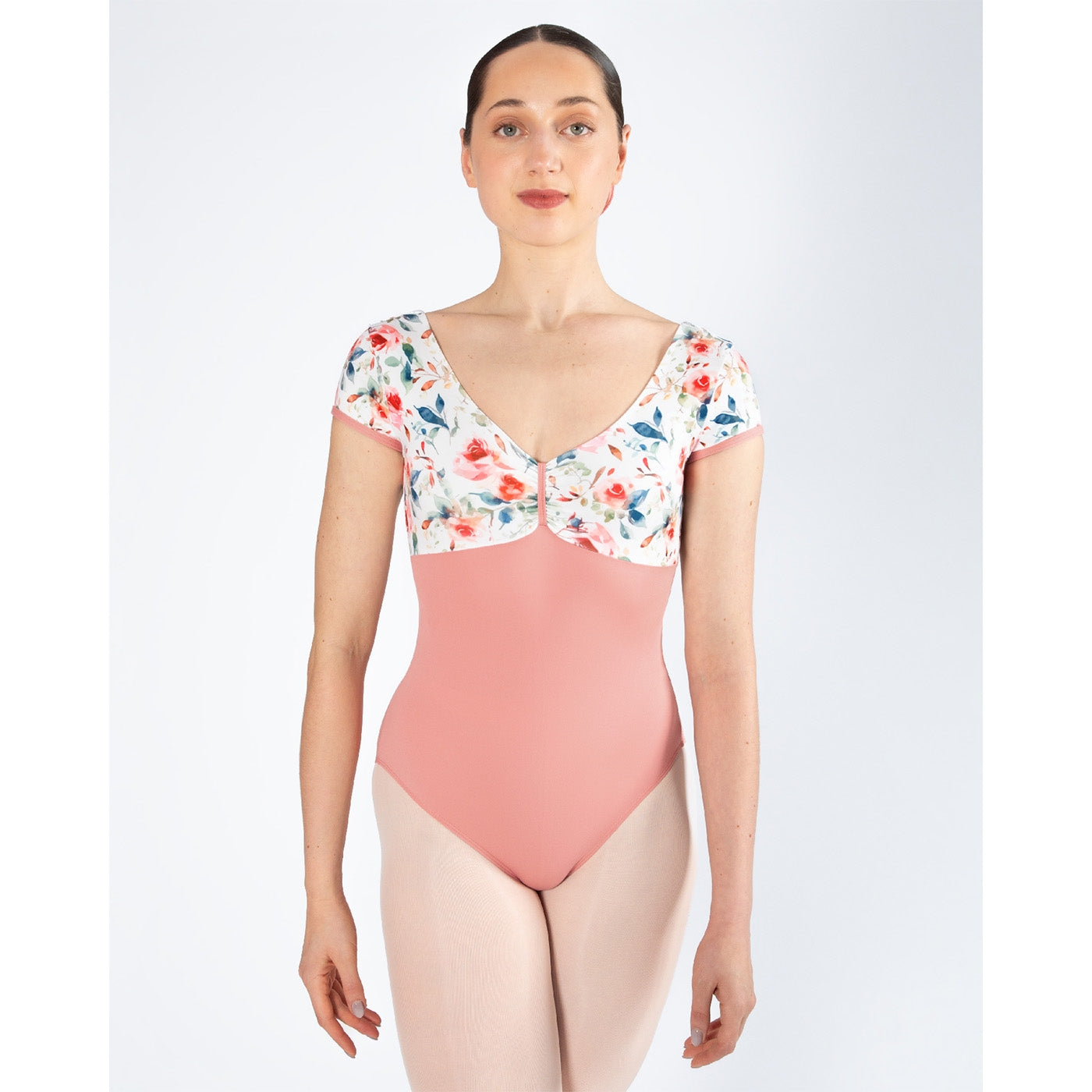 Alexandra Cap Sleeve Leotard - Coral Haze