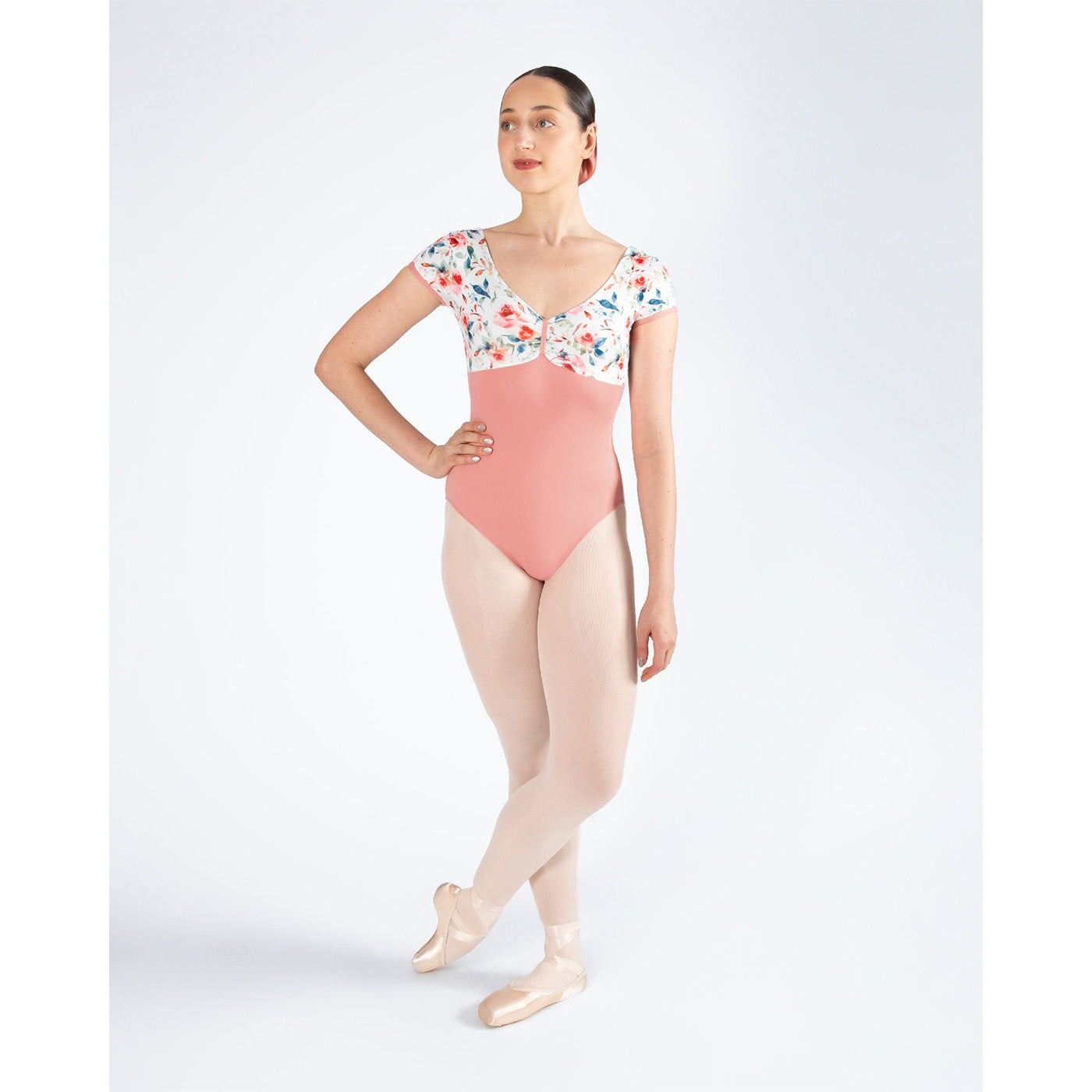 Alexandra Cap Sleeve Leotard - Coral Haze
