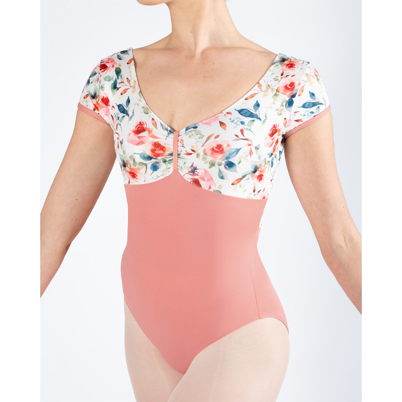 Alexandra Cap Sleeve Leotard - Coral Haze