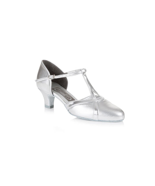 Nancy Ladies Leather Dance Shoe - Silver