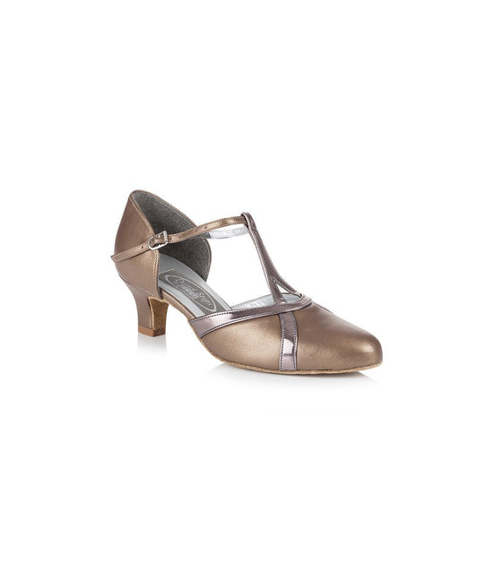 Nancy Ladies Leather Dance Shoe - Bronze