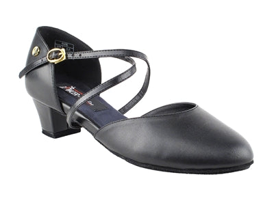 CD1123DB Ladies Black Leather Competitive Dancer Practice Ballroom Shoes