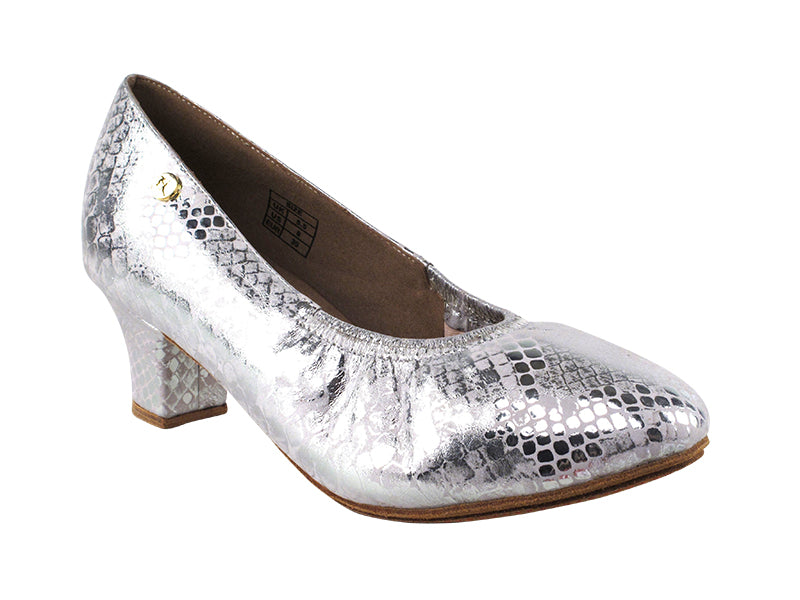 CD5013DB Ladies Silver Leather 2" Cuban Heel Dance Shoe