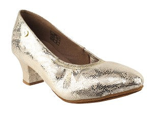 CD5013DB Ladies Gold Leather 2" Cuban Heel Dance Shoe