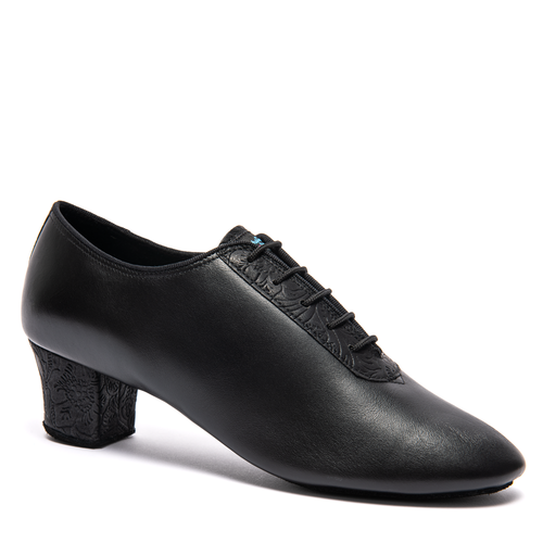 F33 Black Calf/Black Fiori Mens Latin Dance Shoe