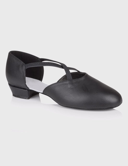 Cross Strap Teaching Shoe Ladies Black Leather