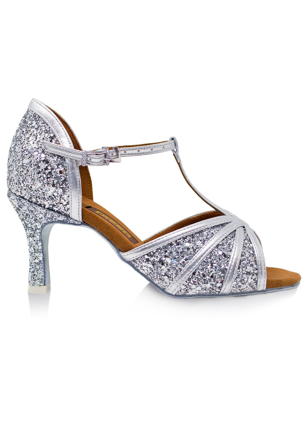 Isla Ladies Silver Glitter Latin Shoe