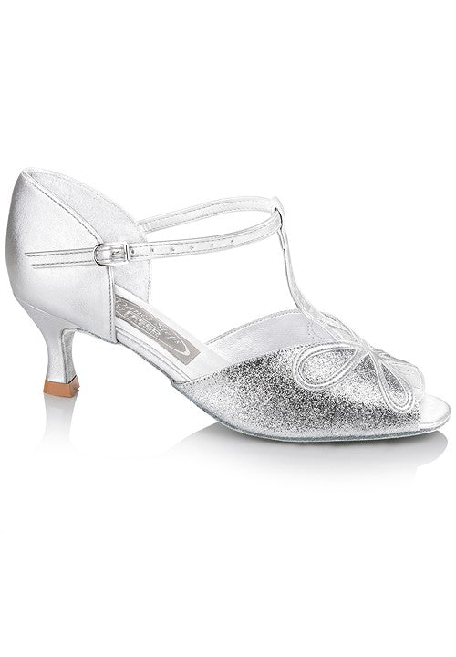 Neptune Social Dance Shoe - Silver Wide Fitting