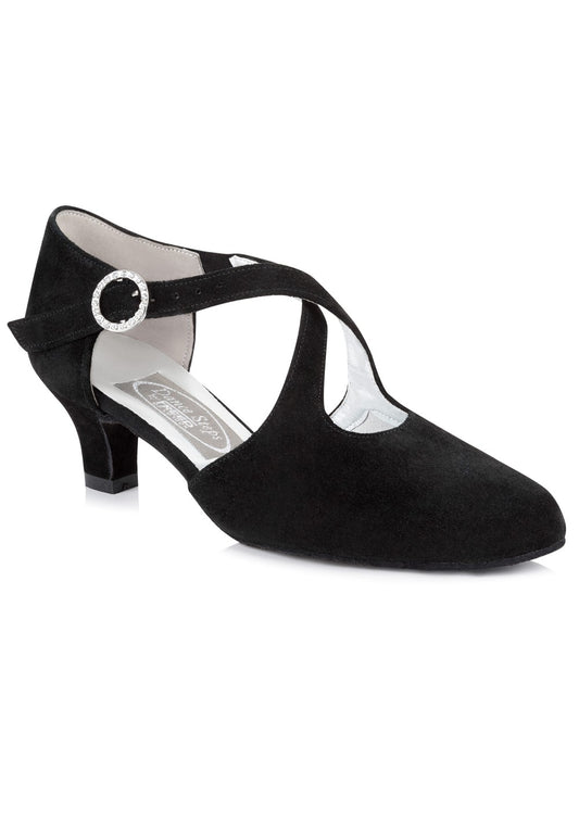 Nessa Social Dance Shoe - Black Suede Leather