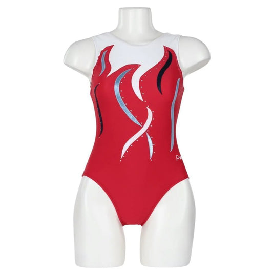 SGY807-4  Gymnastic Leotard - Red Mistique Foil