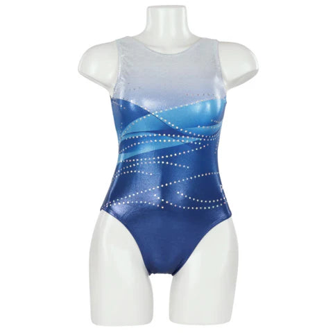 SGY817 Wave Gymnastic Leotard - Sapphire - Micro Dri