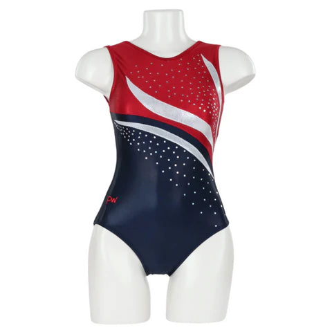 SGY912 Gymnastic Leotard - Navy/Red Mistique Foil - Child