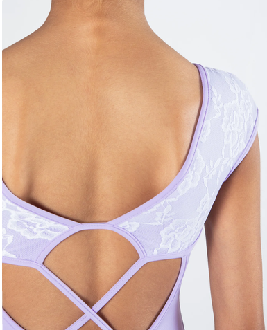 Energetiks Mila Cross-Back Lace Leotard - Child Lilac