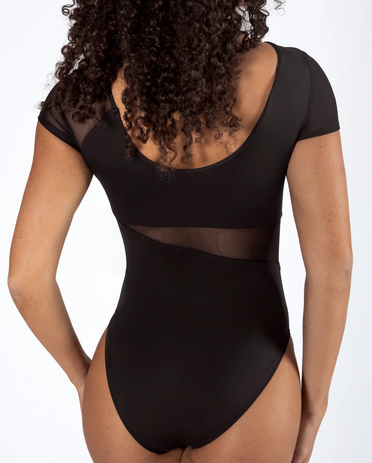 Delta Cap Sleeve Leotard - Black