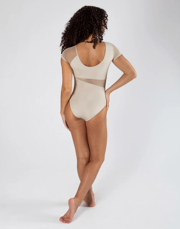 Delta Cap Sleeve Leotard - Ivory Sands