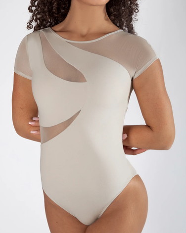 Delta Cap Sleeve Leotard - Ivory Sands