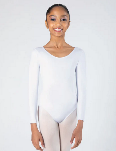 Energetiks Jesse Long Sleeve Leotard - White Child