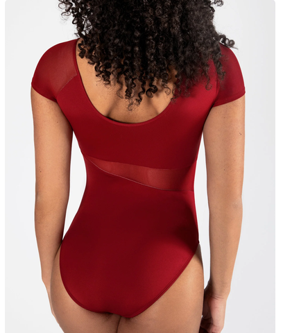 Delta Cap Sleeve Leotard - Crimson Red