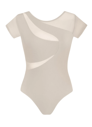 Delta Cap Sleeve Leotard - Ivory Sands