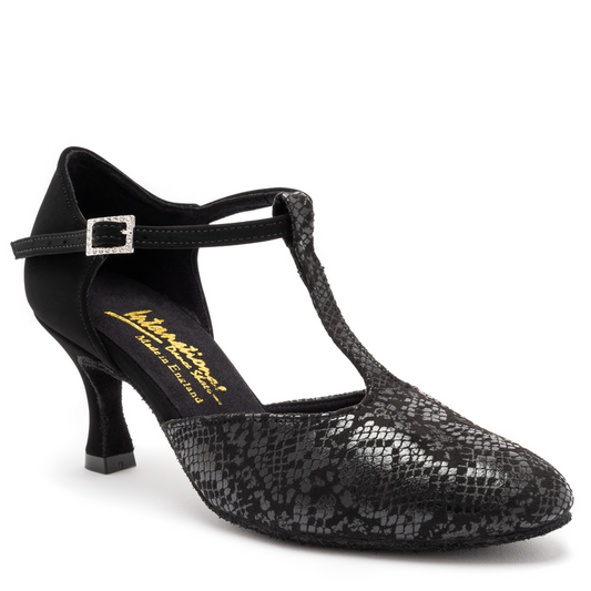 Zoe Round Toe - Black Nubuck/Black Snake