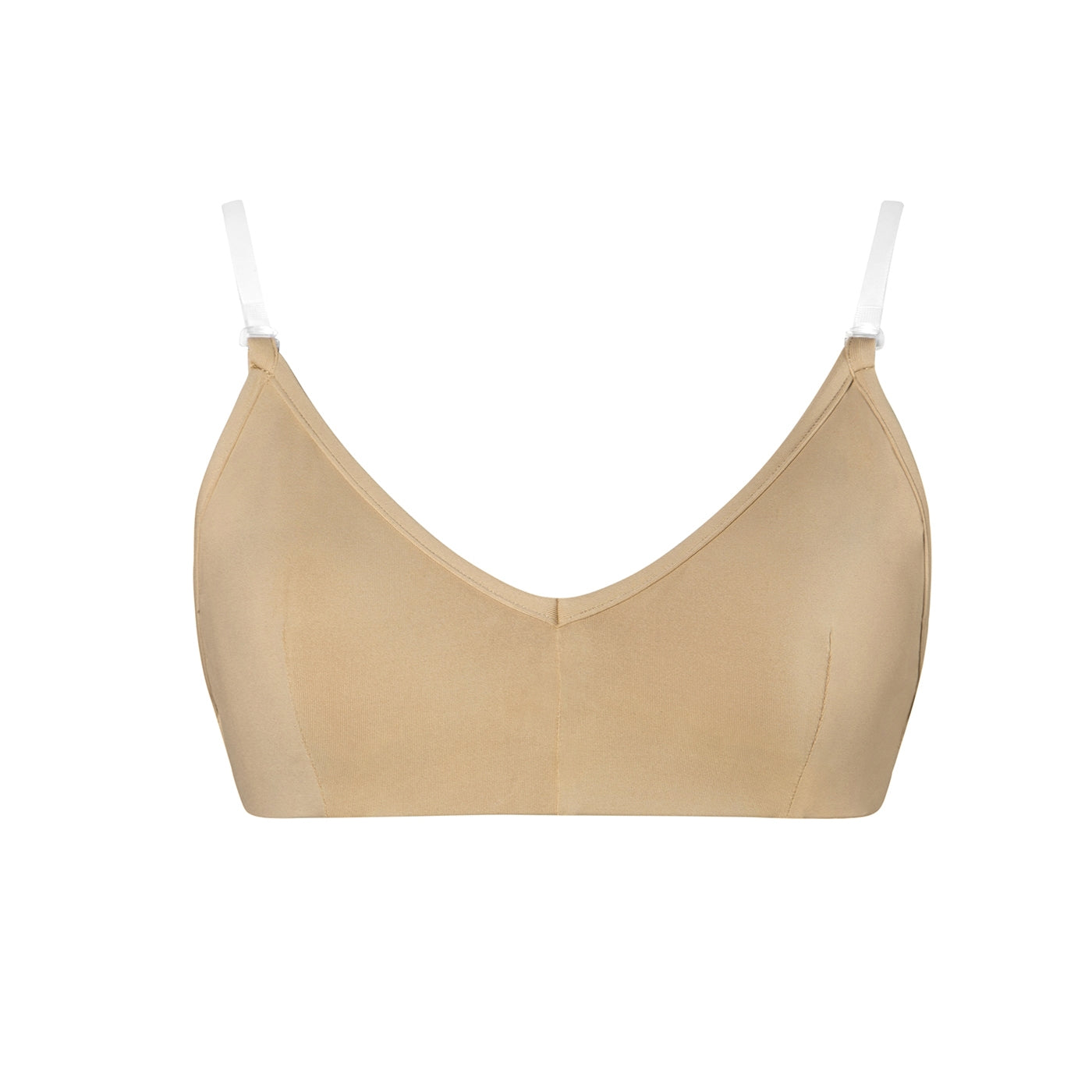 Clear Back Bra with Cups - Adult Wheat