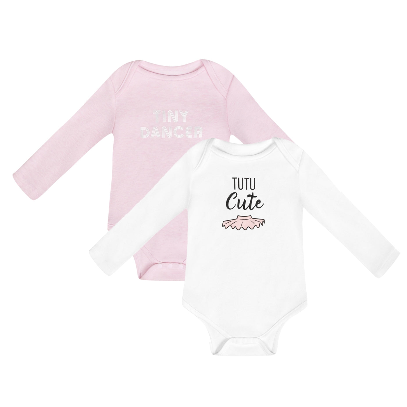 Long Sleeve Baby Romper - Tutu Cute - 2 Pack