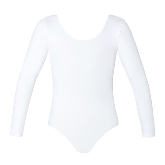 Jesse Long Sleeve Leotard - White Child