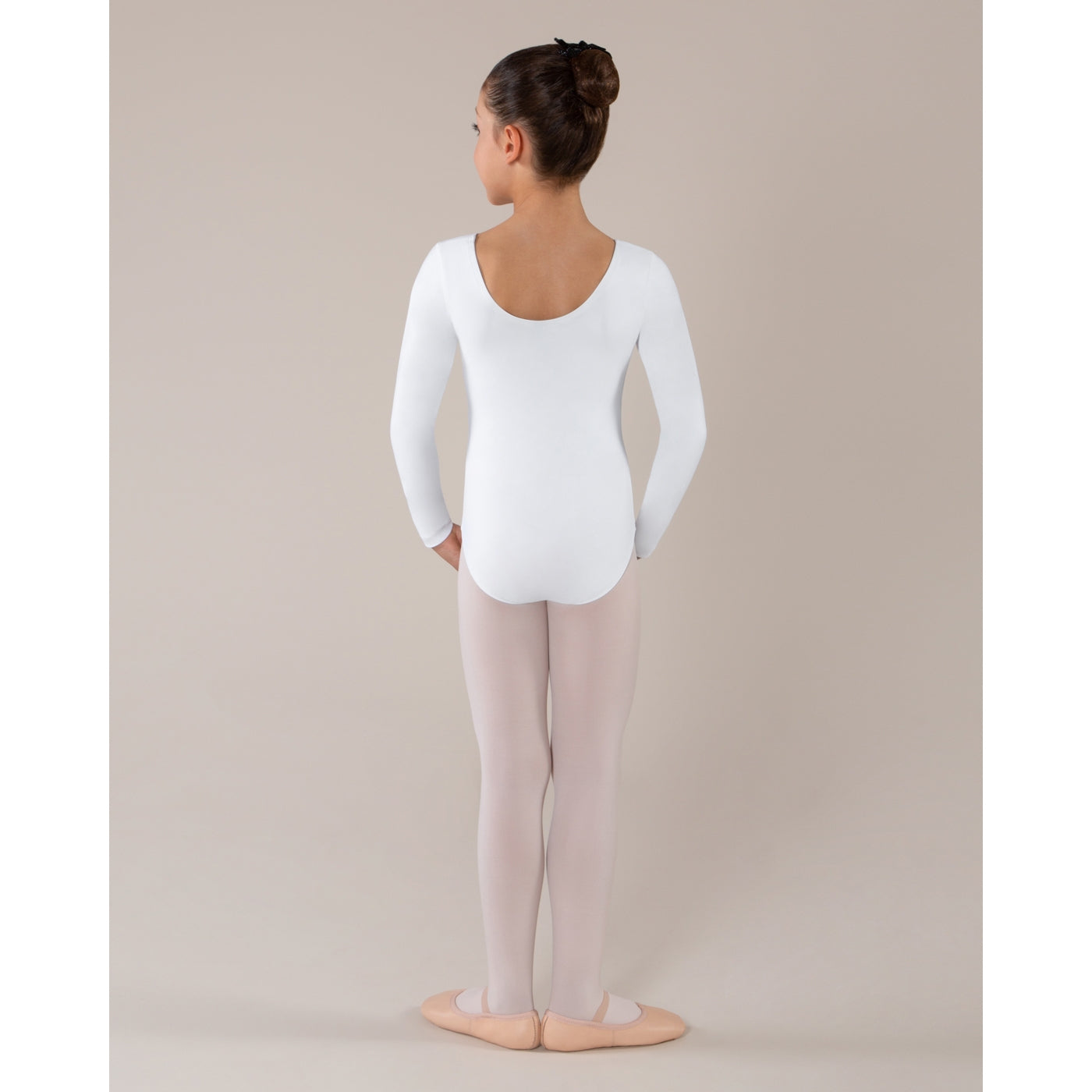 Jesse Long Sleeve Leotard - White Child