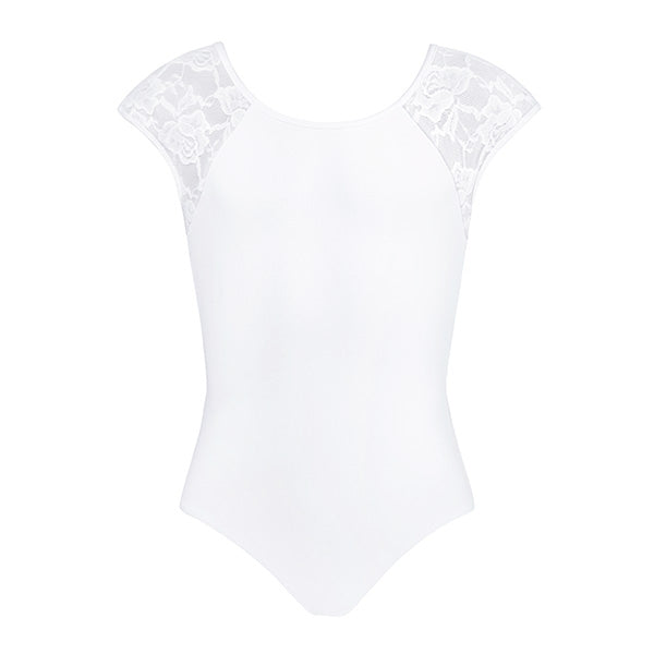 Milla Lace Leotard - White Childs