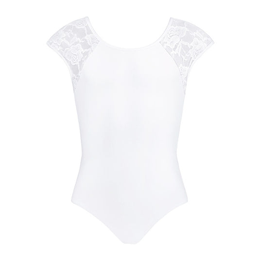 Milla Lace Leotard - White Childs