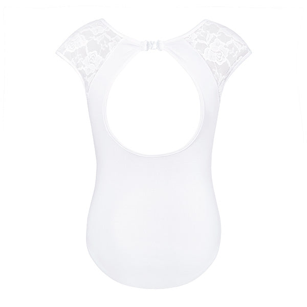 Milla Lace Leotard - White Childs