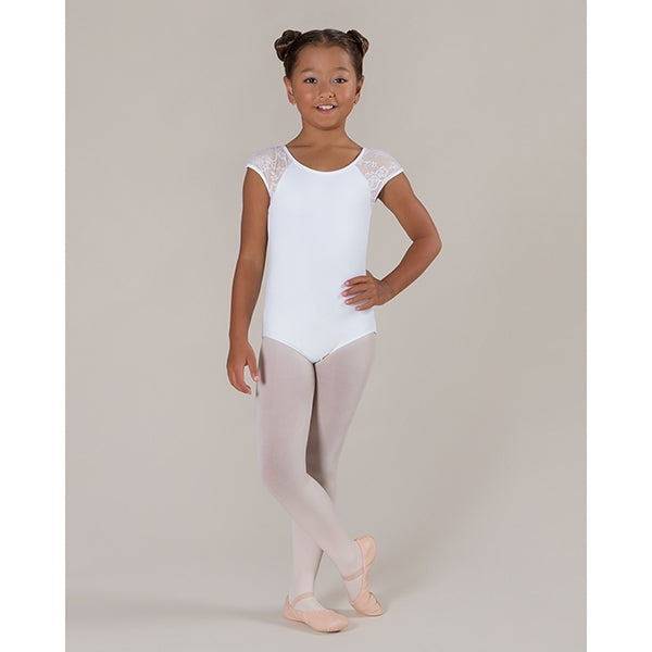 Milla Lace Leotard - White Childs