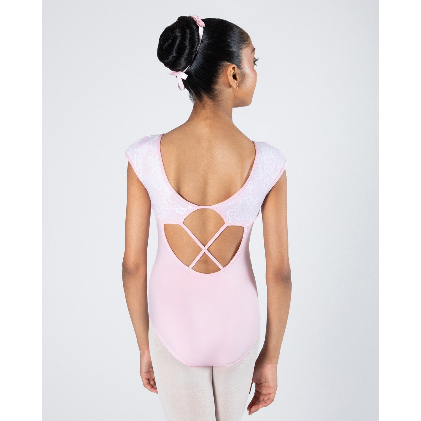 Mila Cross Back Lace Leotard - Child Candy