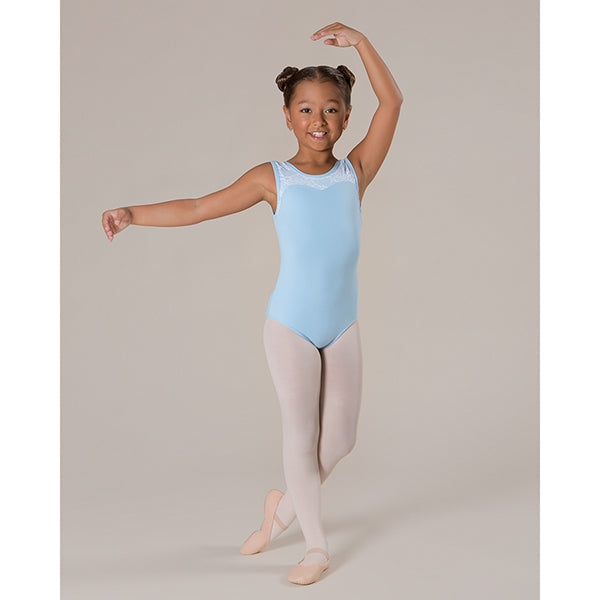 Hannah Lace Leotard - Childs Baby Blue