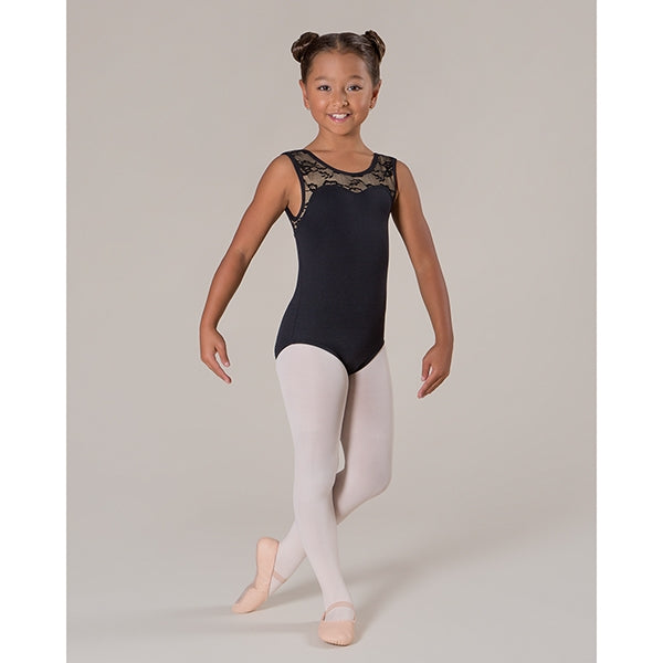 Hannah Lace Leotard - Childs Black