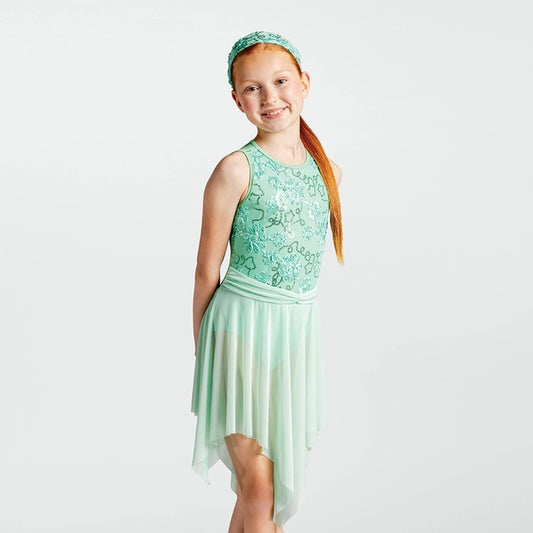 1st Position Flower Pattern Lyrical Dress - Mint