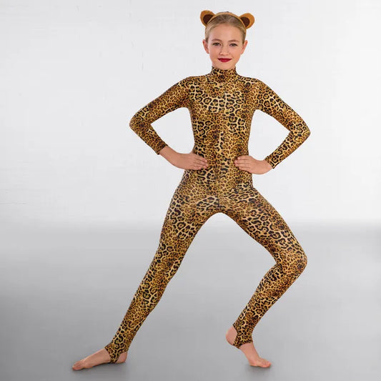 1st Position Keyhole Back Animal Print Catsuit